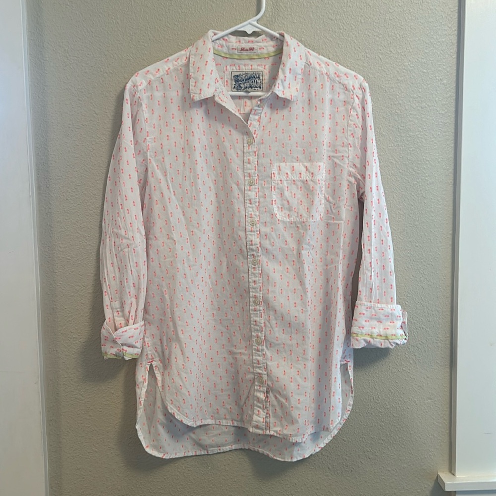 Joules SuperDuper Shirting Button Up Cotton Polyester Long Sleeve Size 8